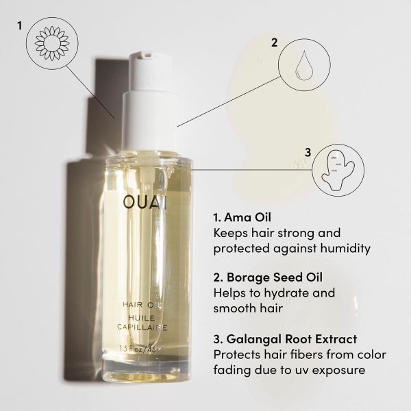OUAI Hair Oil - Hair Heat Protectant Oil for Frizz Control - Adds Hair - Image 3