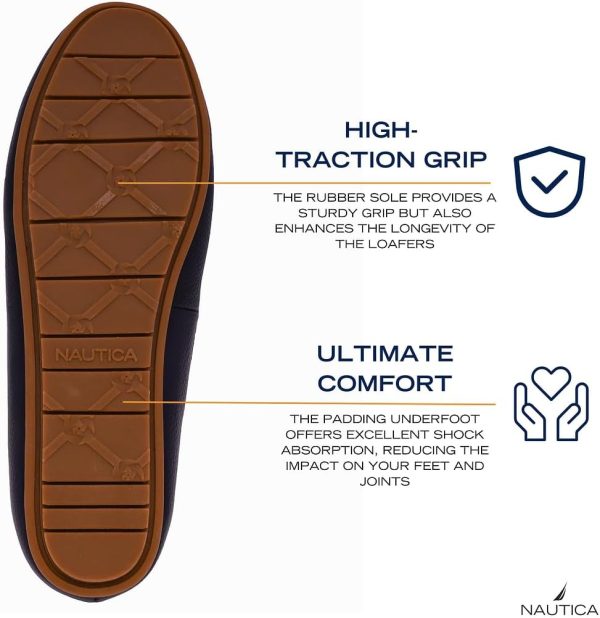 Nautica Woman Flat Loafers Designer Vegan Leather Penny Shoes Slip On - - Image 8