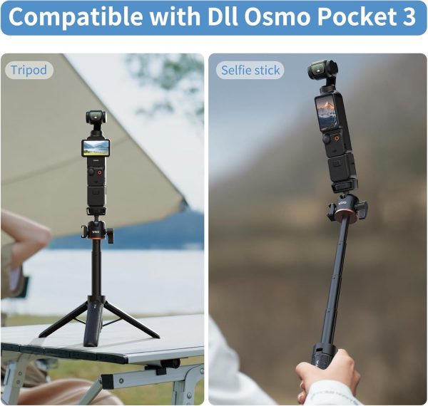 UURIG 21.6" Extension Pole Tripod, Mini Selfie Stick Tripod Stand Handle - Image 4