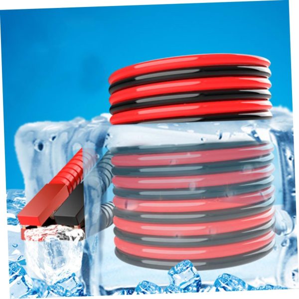 Car Battery with Heavy Duty Jump Leads Heavy Duty Booster Cables Auto Car - Image 2