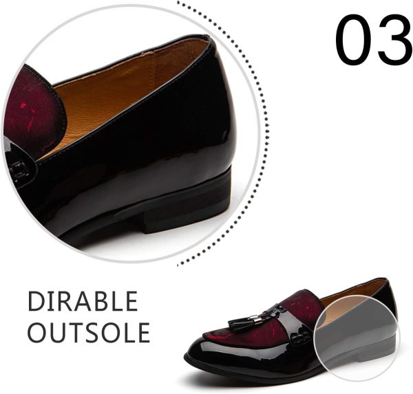 JITAI Mens Leather Shoes Pattern Printing Men's Dress Loafer Shoes Slip-on - Image 4