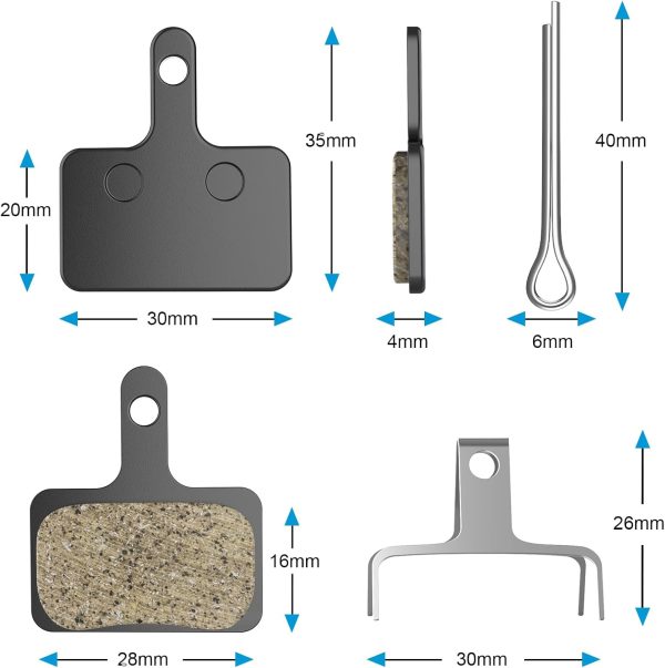 Bike Brake Pads, 4 Pairs Resin Semi-Metallic Bicycle Brake Pads, Brake Pad - Image 3