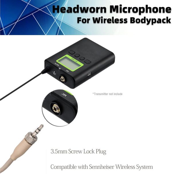 Headset Headworn Microphone - 3.5mm Screw Lock Head Microphone for - Image 3