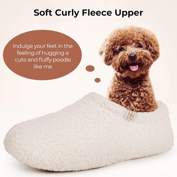 HomeTop Women's Fuzzy Curly Fur Memory Foam Loafer Slippers with Polar - Image 3
