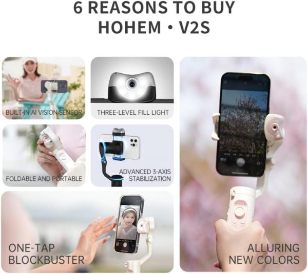 Hohem iSteady V2S Smartphone Gimbal Stabilizer 3-Axis Foldable Phone Gimbal - Image 6