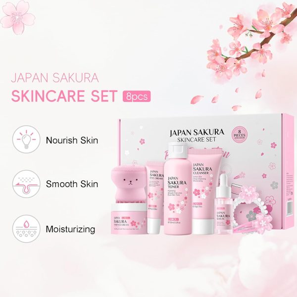 Sakura Skincare Set Facial Kit - Skin Care Gift Set for Girls/Women's, - Image 2