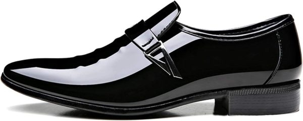 Men's Pointed-Toe Tuxedo Dress Shoes Casual Slip-on Loafer - Image 2