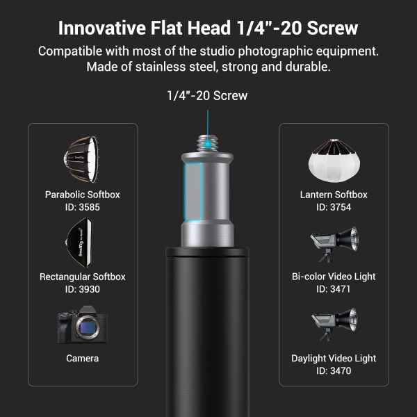 SmallRig Aluminum Light Stand 110"/9.2ft/280cm, Adjustable Photography - Image 3