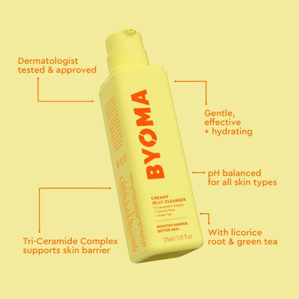 BYOMA Creamy Jelly Cleanser - Hydrating Facial Cleanser for Skin Barrier - Image 3