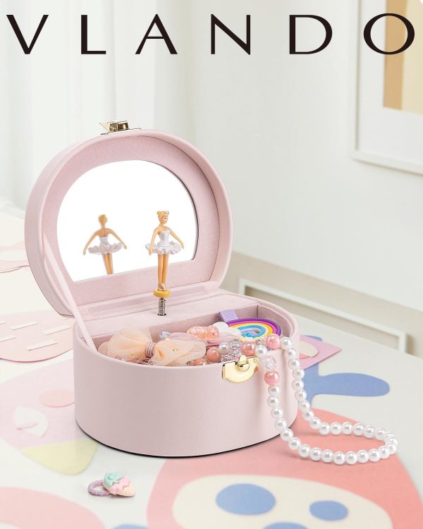 Vlando Musical Jewelry Box for Girls, Small Kid Music Box with Ballerina - Image 7