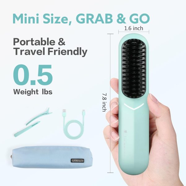 Cordless Hair Straightener Brush - [200M Negative Ions] Webeauty Porta - Image 2