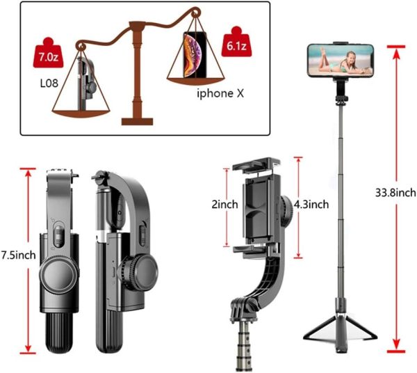 JSEIAJB Gimbal Smartphone Stabilizer with Automatic Balance Selfie Stick - Image 4