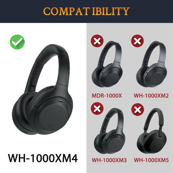 SOULWIT Replacement Earpads for Sony WH-1000XM4 (WH1000XM4) Headphones, Ear - Image 3