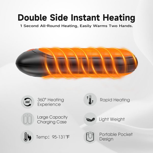 AI Hand Warmers Rechargeable 2 Pack with Charging Case, 14000mAh Electric - Image 3