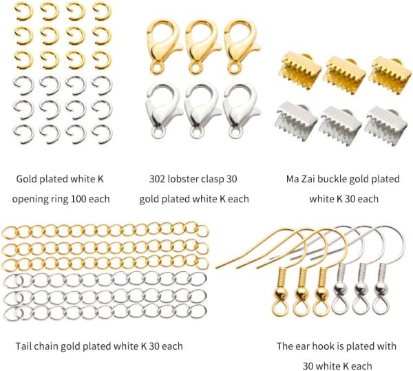 Earring Hooks,440 Pcs Jewelry Making Supplies,Silver Gold Jump Rings for - Image 5