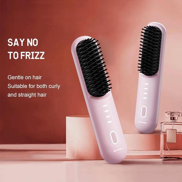 Cordless Hair Straightener Brush, Mini Flat Iron Hair Straightener for - Image 2