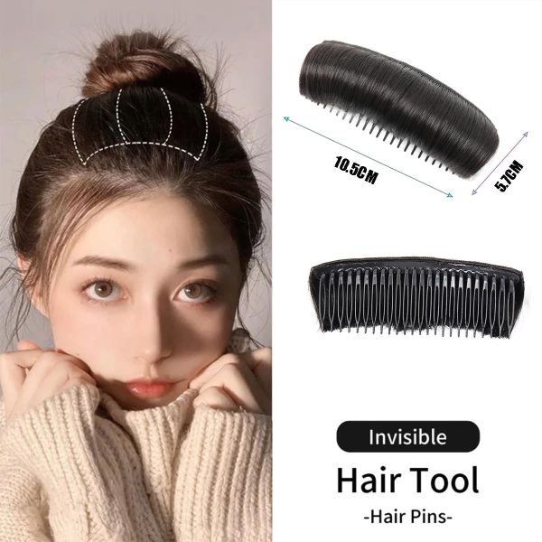 4Pcs Hair Bun Invisible False Hair Clip, Bump It Up Volume Hair Base Fluffy - Image 2