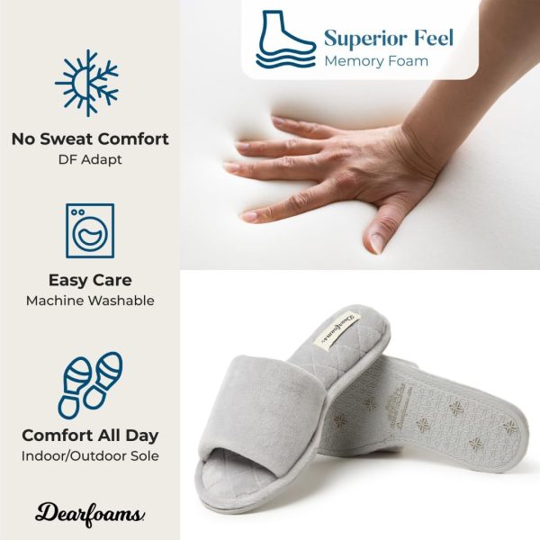 Dearfoams Women's Indoor Fuzzy Memory Foam Cloud Slip On Beatrice House - Image 5