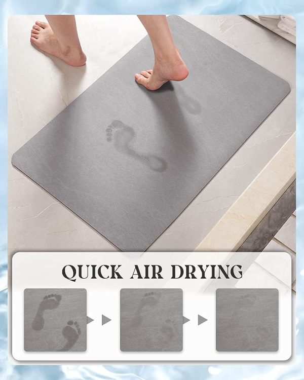 MontVoo -Bath Mat Rug-Rubber Backing Non Slip Quick Dry Absorbent Thin - Image 2