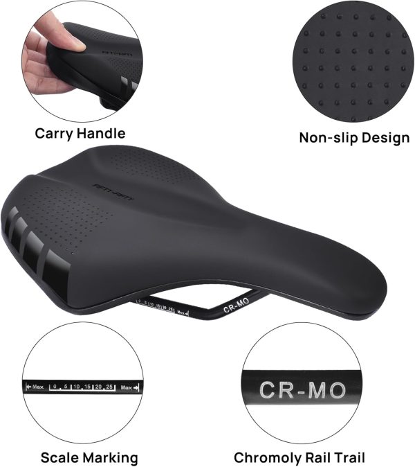 FIFTY-FIFTY Mountain Bike Seat, Comfortable Memory Foam MTB Seat, - Image 2