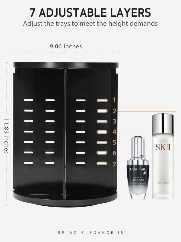 Syntus 360 Rotating Makeup Organizer, Adjustable Bathroom Makeup Spinning - Image 3