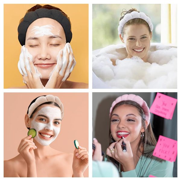 Spa Headbands for Washing Face or Makeup, Sponge Bubble Skincare Headbands, - Image 6