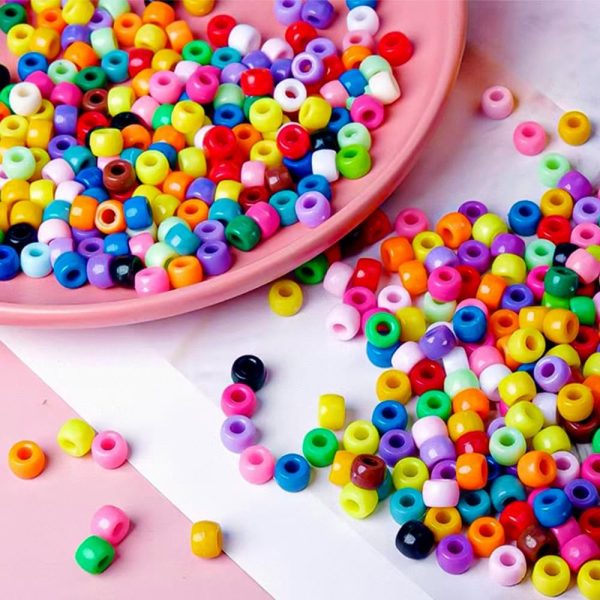 1000Pcs Multicolor Pony Beads 6x9mm Bulk Acrylic Kandi Beads for Bracelets - Image 3