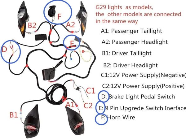 Universal Golf Cart Deluxe Upgrade Headlight Power Kits | Golf cart Turn - Image 8