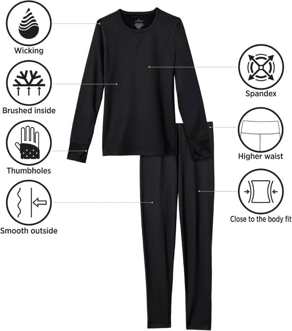 Cuddl Duds Womens Fleece Lined Thermal Long Sleeve Shirt and Leggings - Top - Image 5
