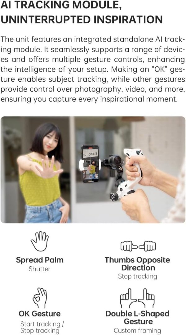 FeiyuTech SCORP-Mini 2 KIT Camera Stabilizer with AI Tracking/Fill Light, - Image 5