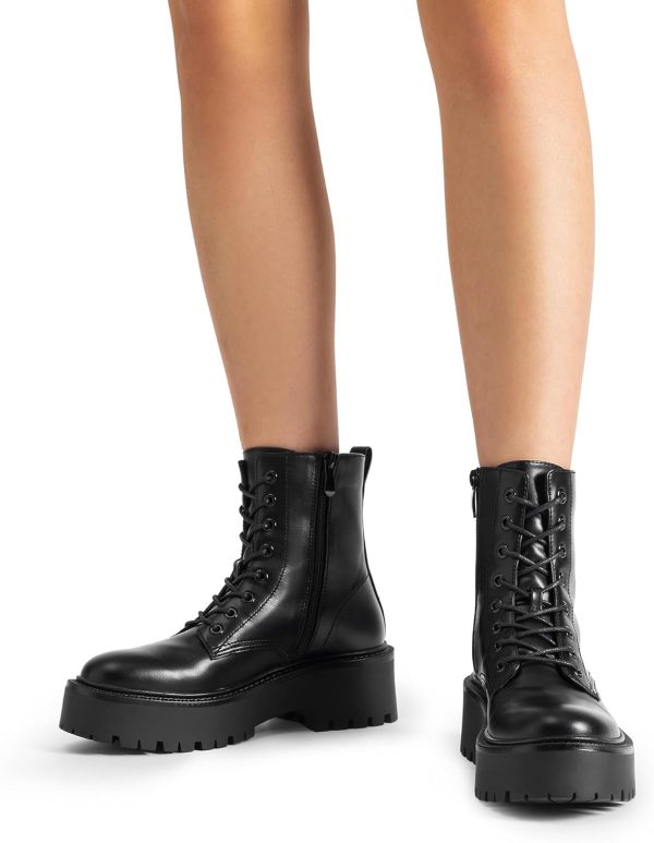 DREAM PAIRS Women's Lace up Combat Ankle Boots Fashion Lug Sole Platform - Image 6