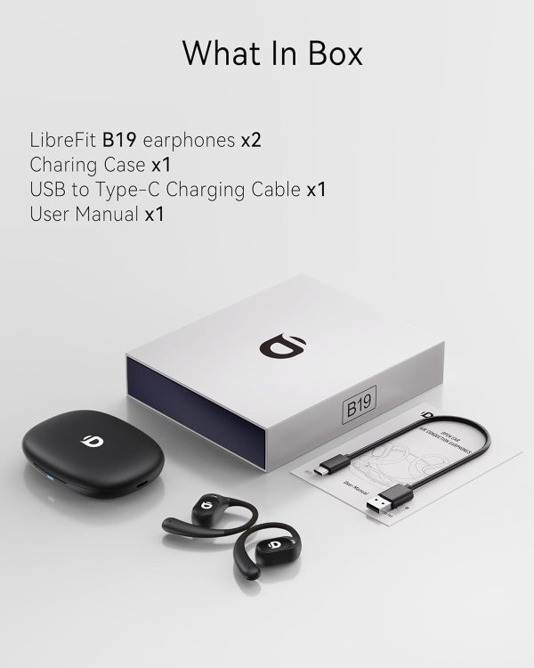 Open Ear Earbuds, True Wireless Open Ear Headphones with Earhooks, Touch - Image 9
