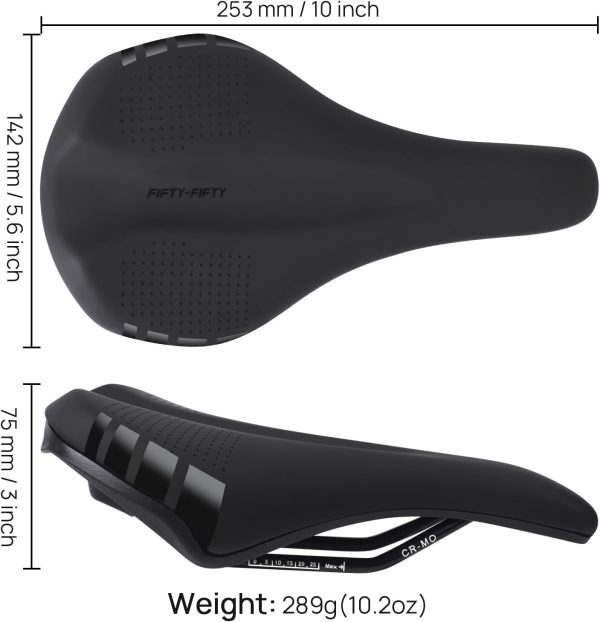 FIFTY-FIFTY Mountain Bike Seat, Comfortable Memory Foam MTB Seat, - Image 5