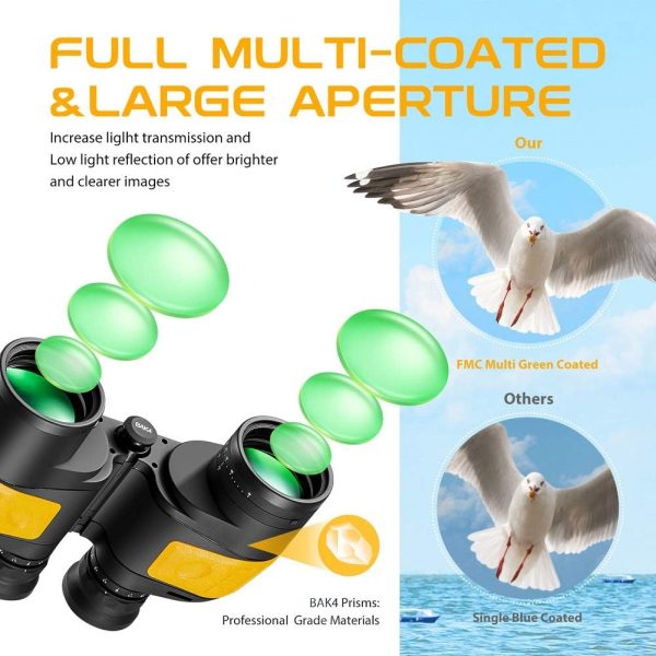 Hooway 7x50 Waterproof Fogproof Military Marine Binoculars w/Internal - Image 5