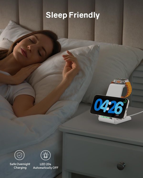 Wireless Charging Station for Apple - 3 in 1 Wireless Charger Stand Dock - Image 6