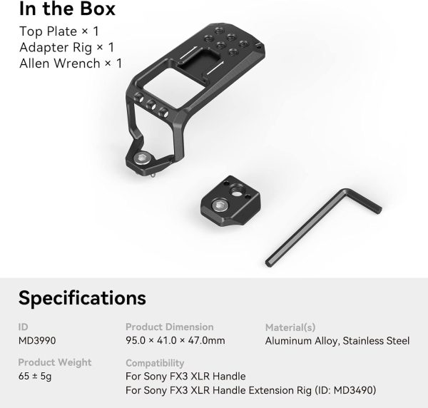 SMALLRIG FX3 / FX30 XLR Handle Top Plate for Sony FX3 / FX30 XLR Unit - Image 5