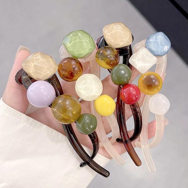 4pcs Banana Clips,Colorful Gemstone Hair Clips,Fashion Banana Hair - Image 2