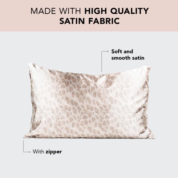 Kitsch Satin Pillowcase with Zipper for Hair and Skin Queen, Softer Than - Image 2