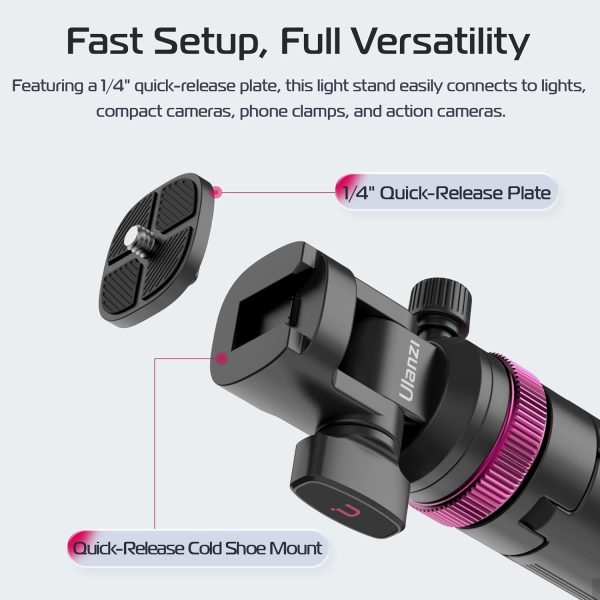 ULANZI MT-89 Extendable Tripod Aluminum, 82" Portable Adjustable Light - Image 2