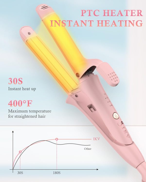 Travel Curling Iron,100-120V Dual Voltage Curling Iron 1 inch,2 in 1 Hair - Image 4
