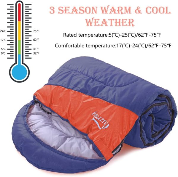 Camping Sleeping Bag 3 Seasons Lightweight &Waterproof with Compression - Image 3