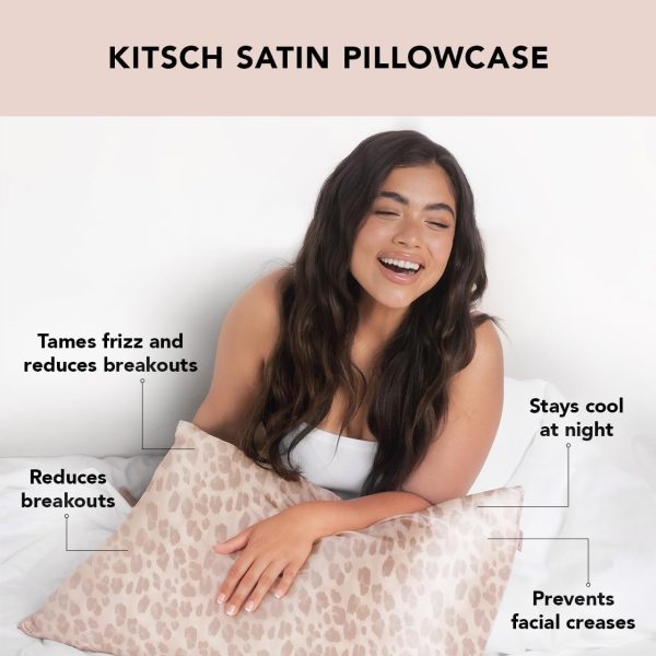 Kitsch Satin Pillowcase with Zipper for Hair and Skin Queen, Softer Than - Image 3