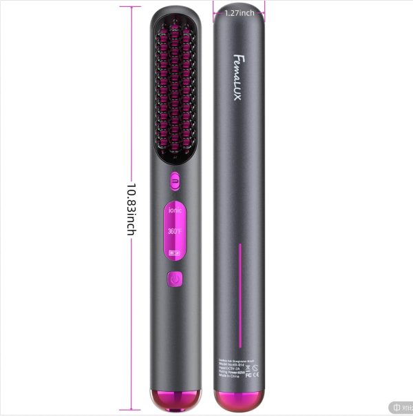 Cordless Hair Straightener Brush, Portable Hair Straightener for - Image 2