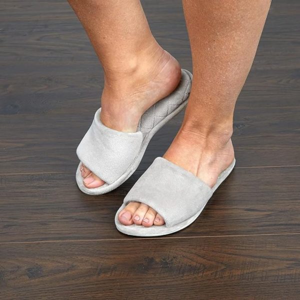 Dearfoams Women's Indoor Fuzzy Memory Foam Cloud Slip On Beatrice House - Image 2