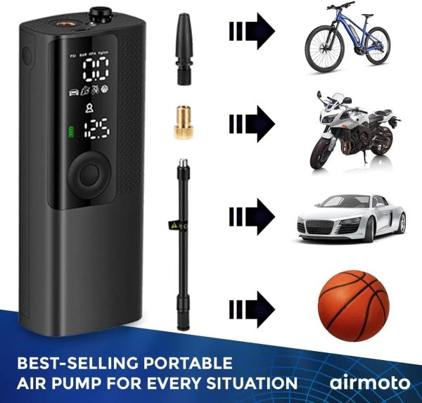 Airmoto Tire Inflator Portable Air Compressor - Air Pump for Car Tires with - Image 8