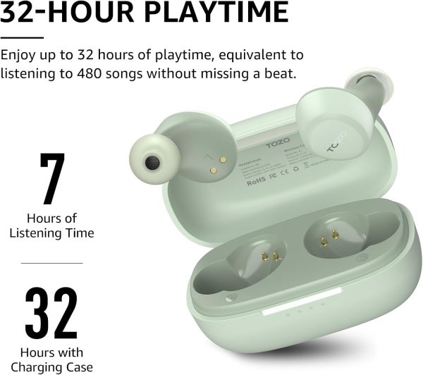 TOZO A1 Wireless Earbuds Bluetooth 5.3 Light-Weight in Ear IPX5 Waterproof - Image 6
