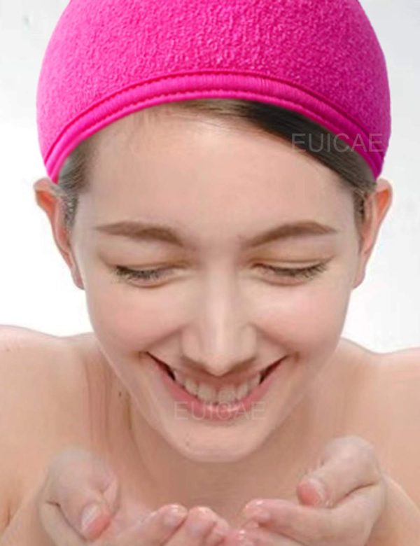 EUICAE Hairband, Pack of 6 - Hot Pink Spa Headband, Adjustable Size, Soft - Image 5