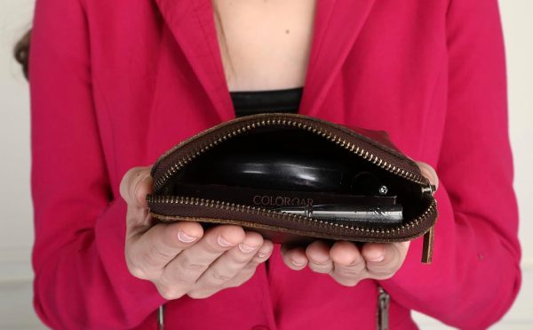 Leather Cosmetic Case, Travel makeup Bag, Leather Toiletry Bag, Luxury - Image 7
