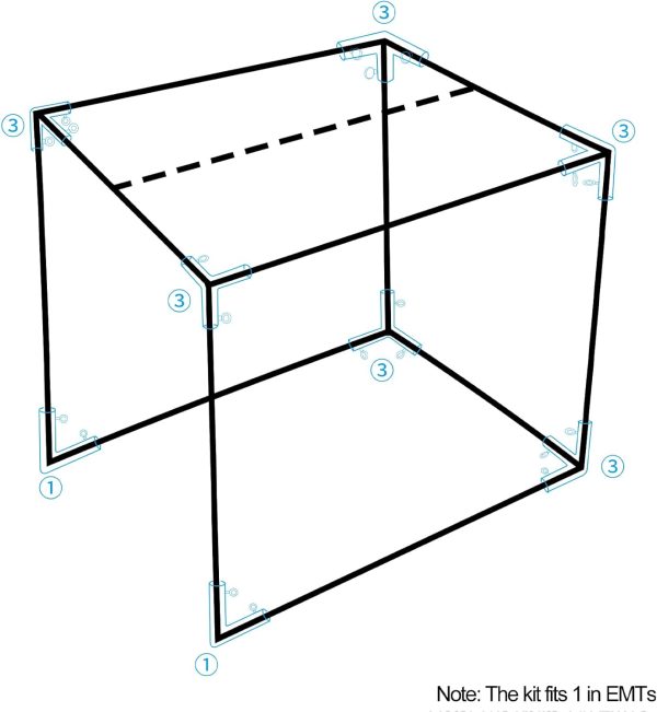 Aoneky 1 inch Golf Frame Corner Kit for 10x10x10ft Practice Golf Cage Net - Image 6