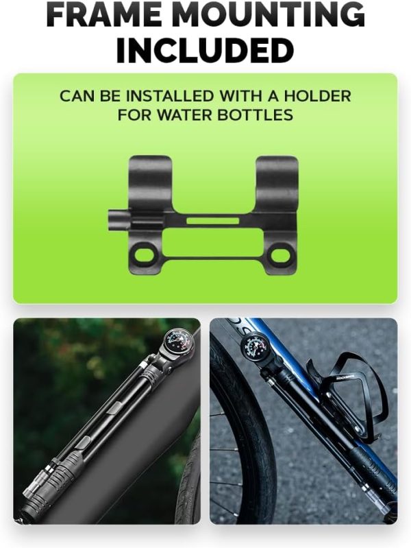 Mini Bike Pump Portable Frame Pump with Pressure Gauge, Air Ball Pump - Image 5